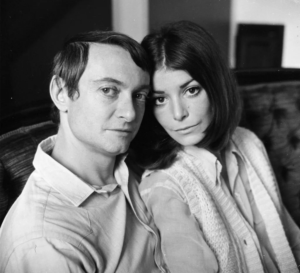 Pop artist Roy Lichtenstein with his wife Dorothy Herzka in his New York studio in 1968. (Photo by Jack Mitchell/Getty Images)