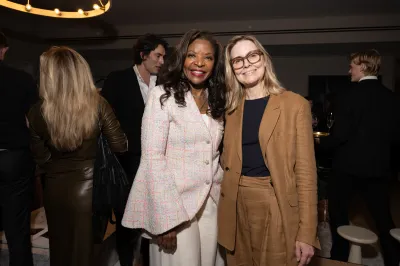 Pamela Joyner and Elizabeth Dee at ARTnews Top 200 Collectors Event at Central Park Tower on September 26, 2024 in New York, New York.