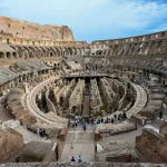 Interior view of the Coliseum, 2023, Rome, Italy.